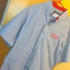 Budweiser short sleeve button up polo menslarge